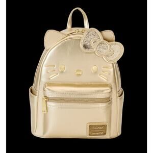 Loungefly Sanrio Hello Kitty 50th Anniversary Gold LE Backpack NWT